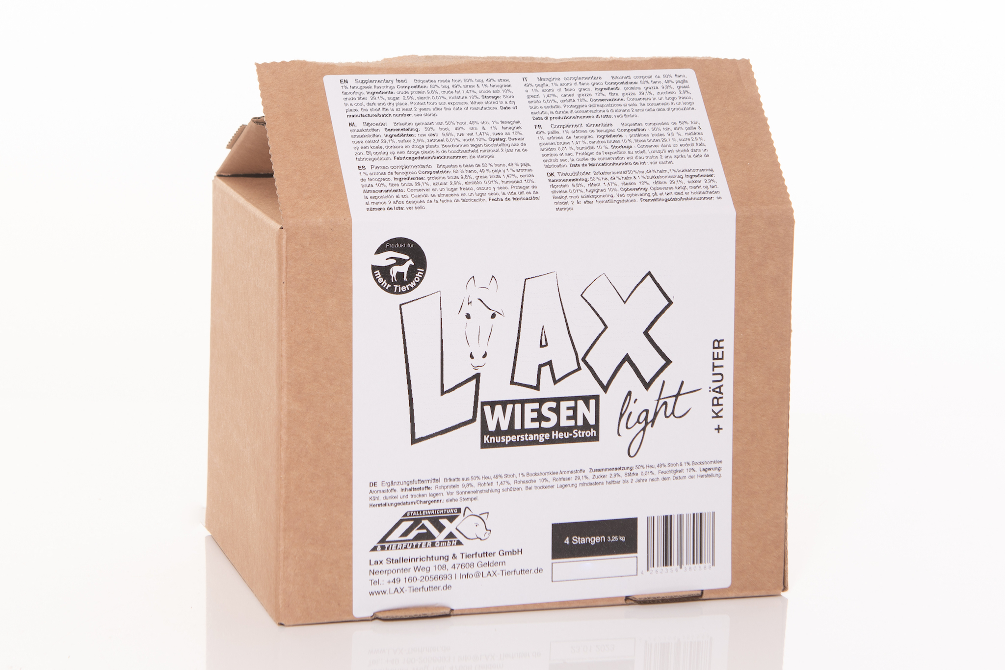 LAX Wiesenknusperstange light+ Kräuter - 3,25 kg - 4 Stangen
